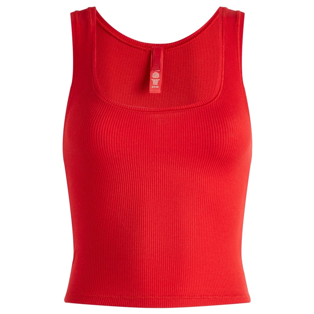 skims - cotton rib tank (red)